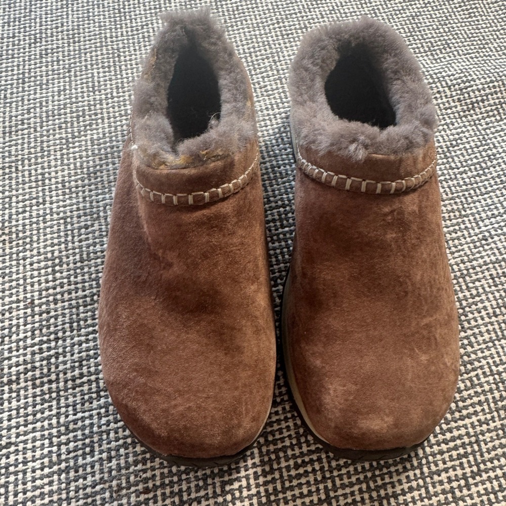 Merrell Womens Encore Ice 4 Suede Faux Fur Lined Clogs Brown J006004 Size 8